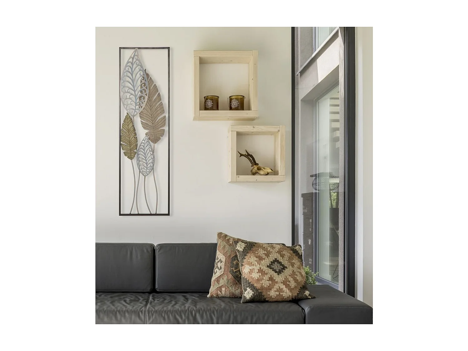 Metalowa Dekoracja 3D Liść 52, Złoto, 30,5x2,5x99,5 cm, Seven Design