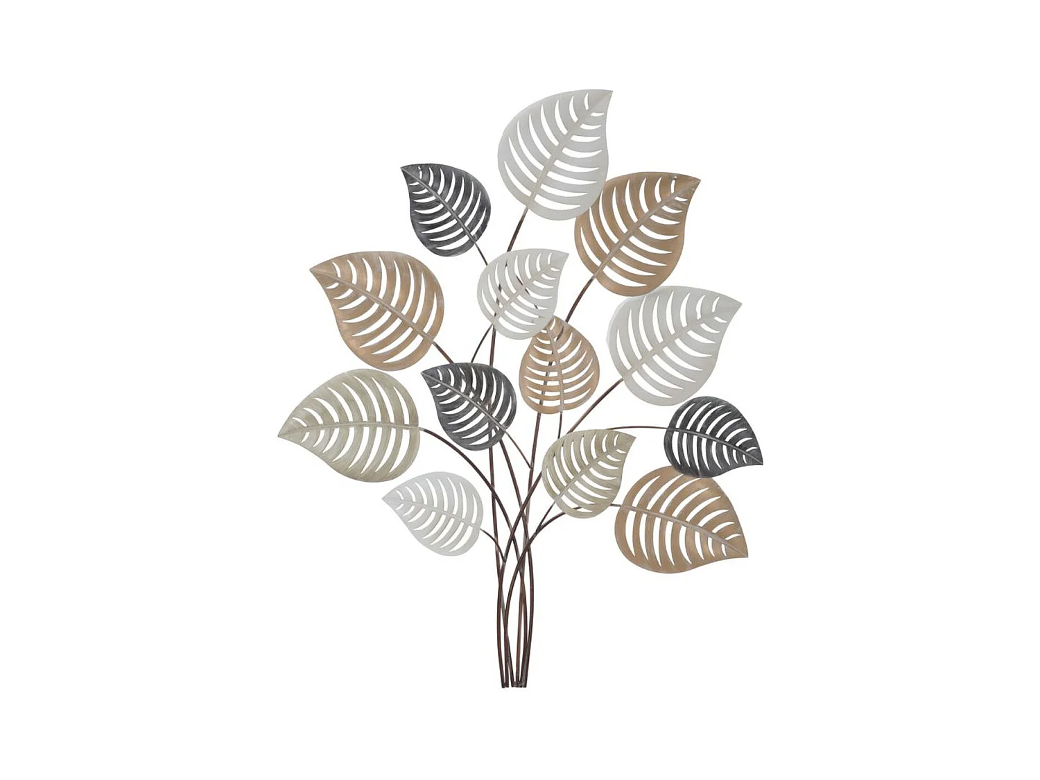 Metalowa Dekoracja 3D Liść 17, Wielokolorowy, 81x5x100 cm, Epikasa