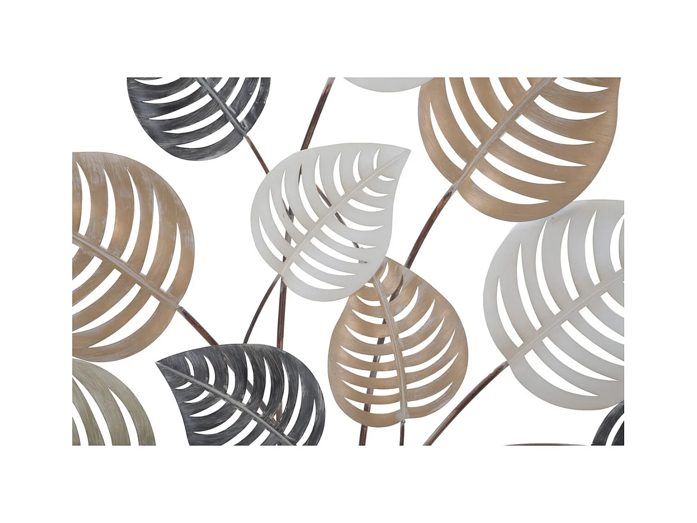 Metalowa Dekoracja 3D Liść 17, Wielokolorowy, 81x5x100 cm, Epikasa