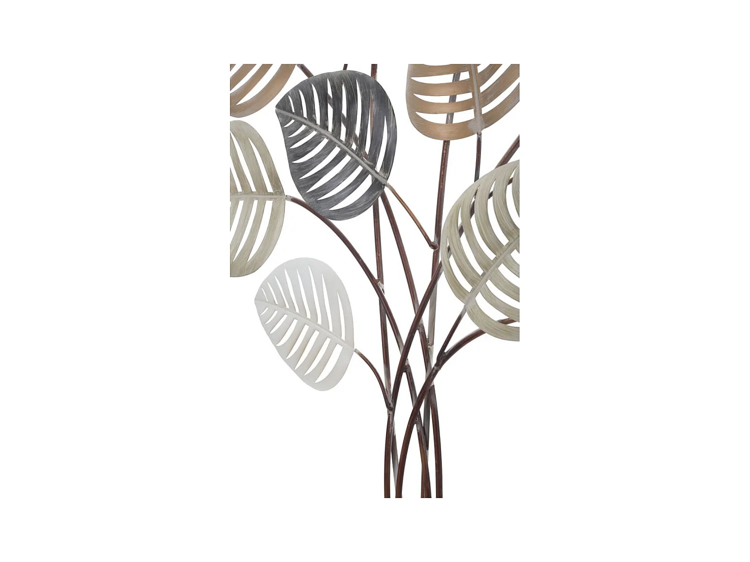 Metalowa Dekoracja 3D Liść 17, Wielokolorowy, 81x5x100 cm, Epikasa