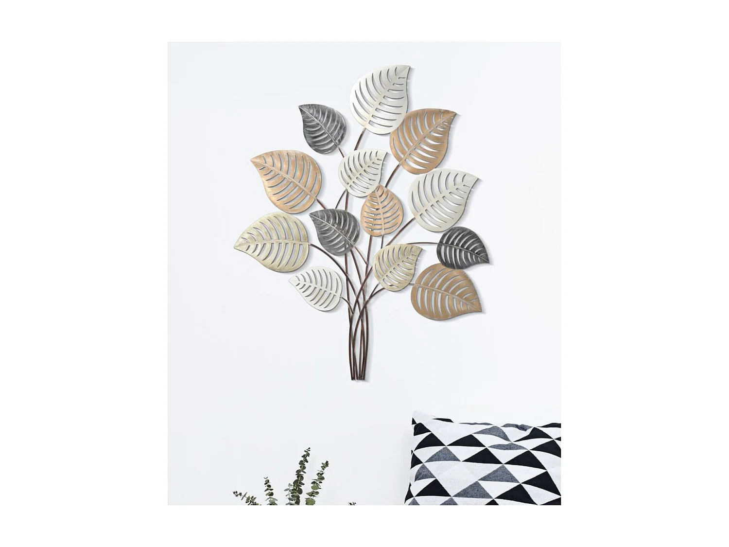 Décoration 3D en Métal Feuille 17, Multicouleur, 81x5x100 cm, Seven Design