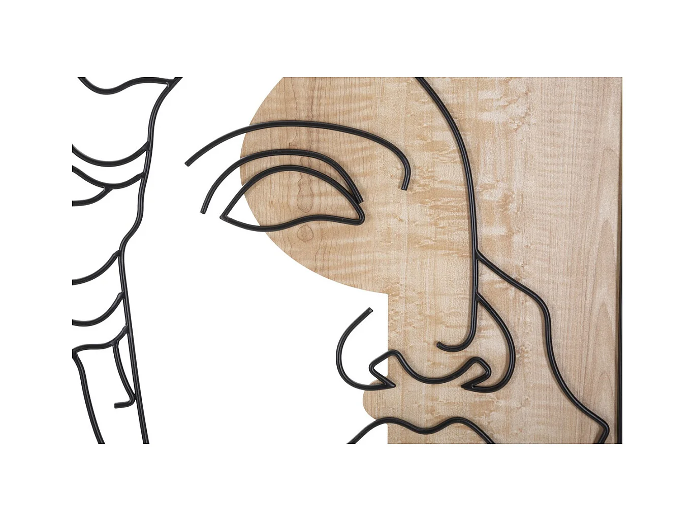 Dekoracja z Metalu i Drewna Twarz 7, Wielokolorowy, 50x2x80 cm, Epikasa