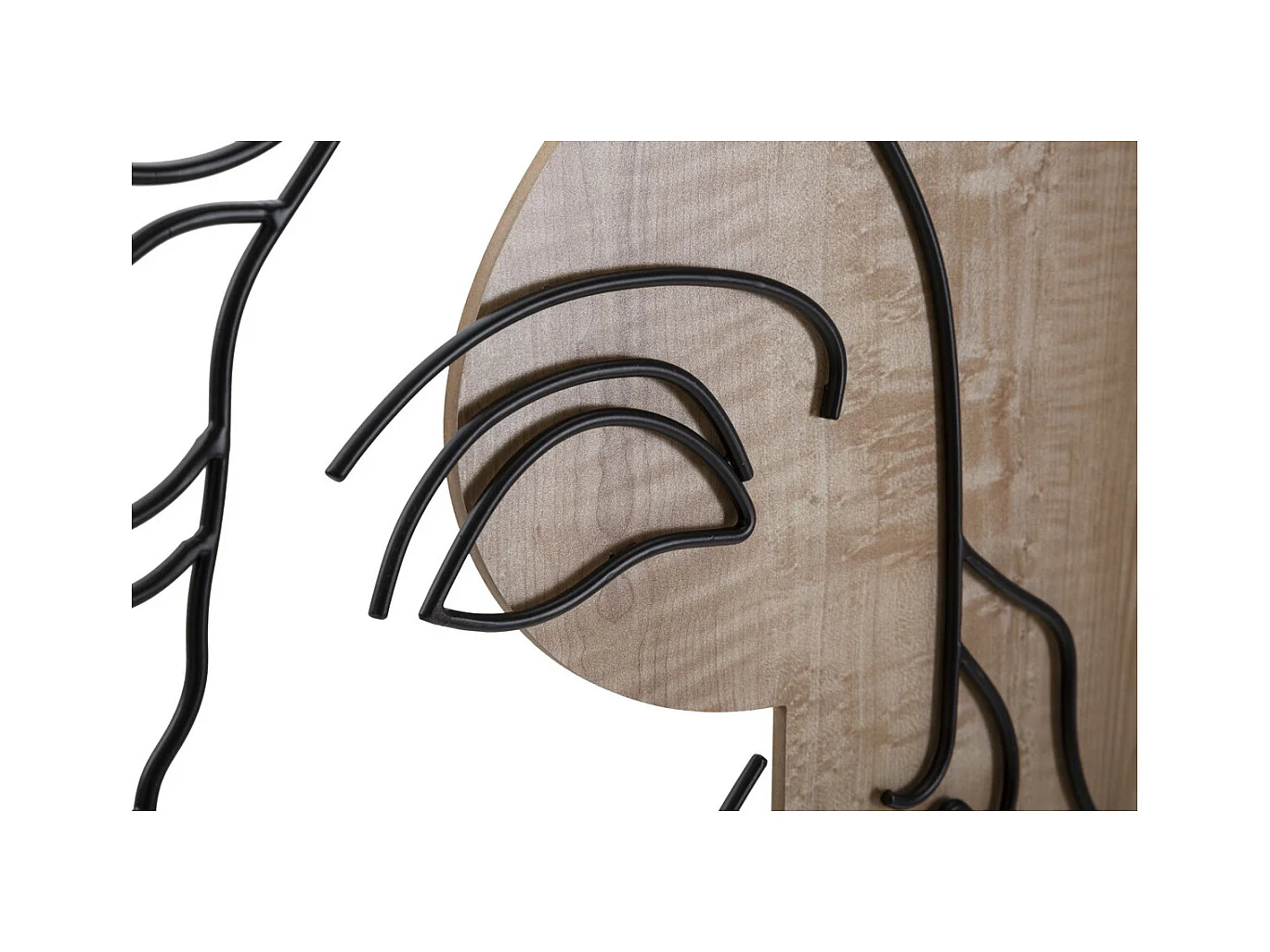 Dekoracja z Metalu i Drewna Twarz 7, Wielokolorowy, 50x2x80 cm, Epikasa