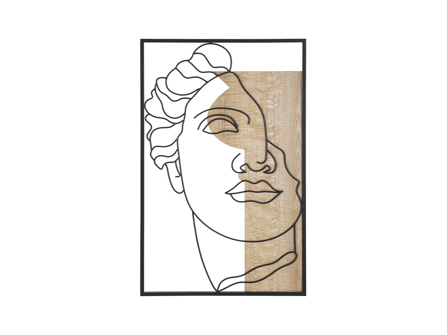 Décoration en Métal et Bois Visage 7, Multicouleur, 50x2x80 cm, Epikasa