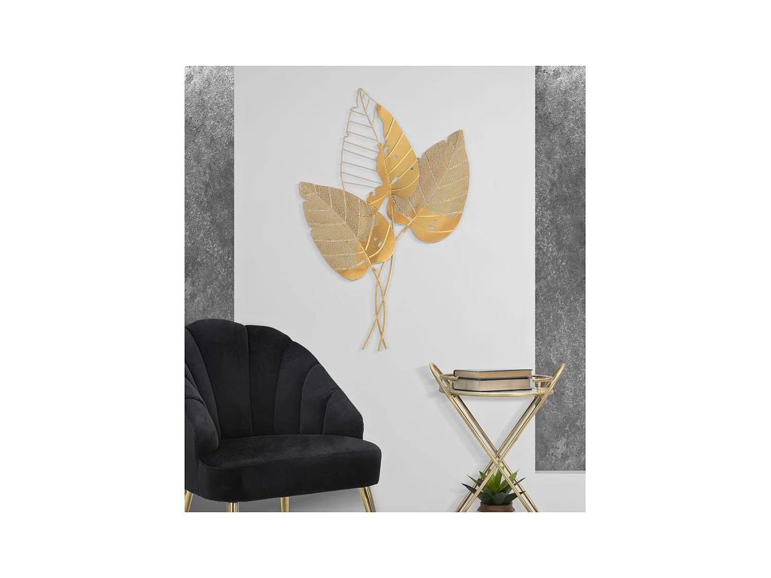 3D Metalen Decoratie Blad 49, Veelkleurig, 53x4x84,5 cm, Epikasa