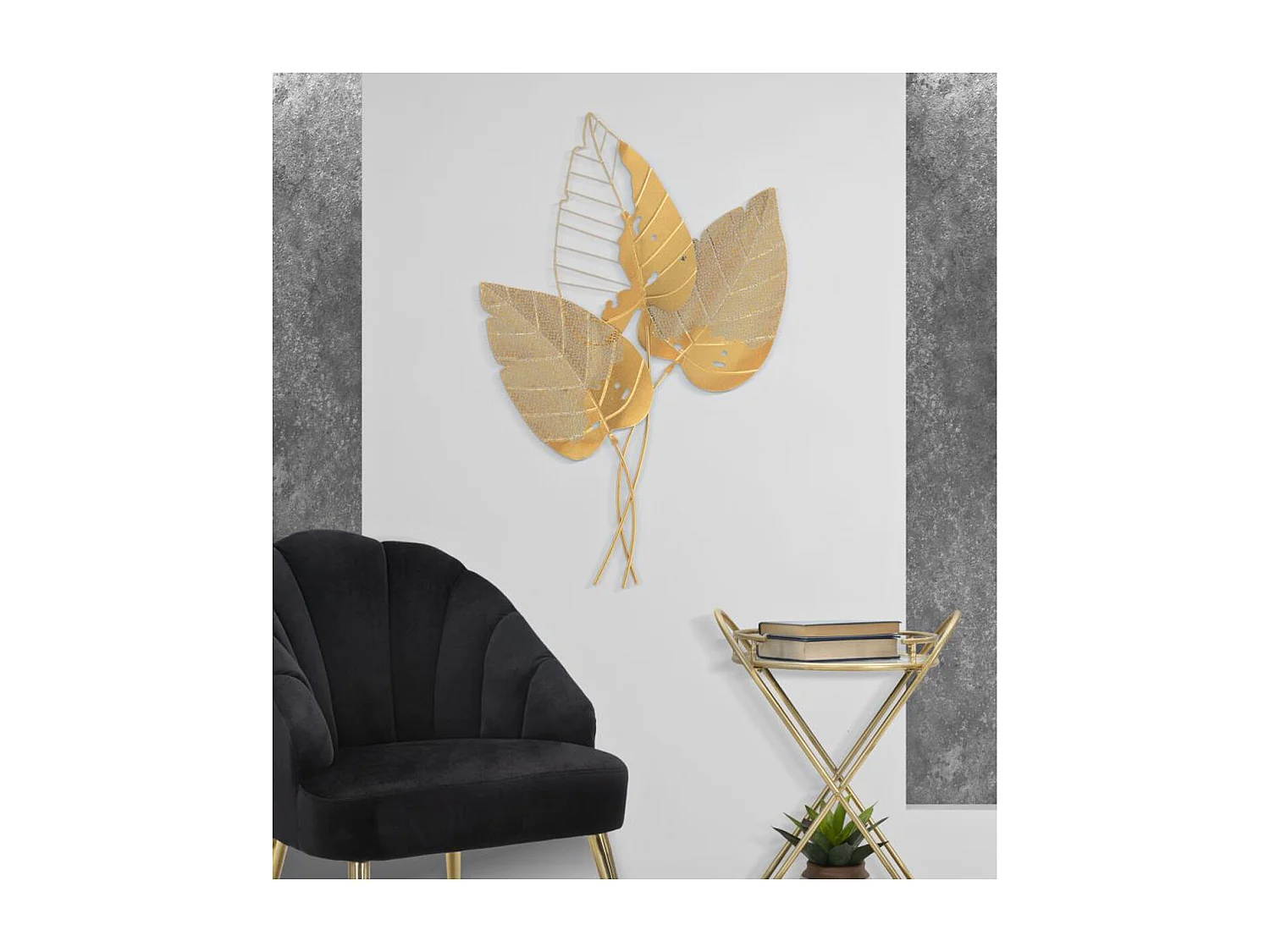 Decorazione in Metallo 3D Foglia 49, Multicolore, 53x4x84,5 cm, Seven Design