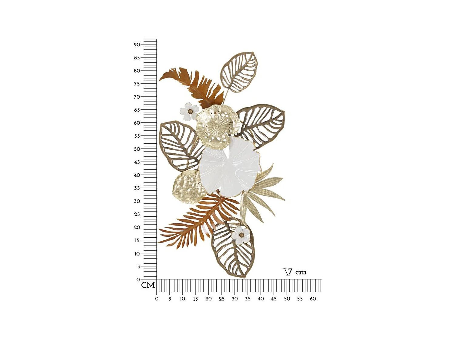 Metalowa Dekoracja 3D Kwiaty 28, Wielokolorowy, 50,8x7x87 cm, Epikasa
