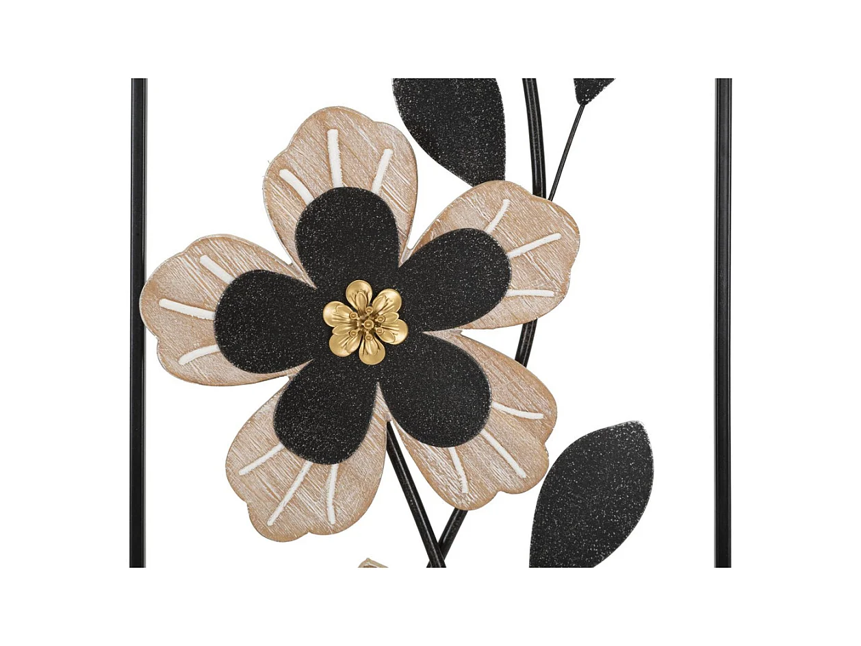 Metalowa Dekoracja 3D Kwiaty 50, Czarny, 27x2,5x70 cm, Epikasa