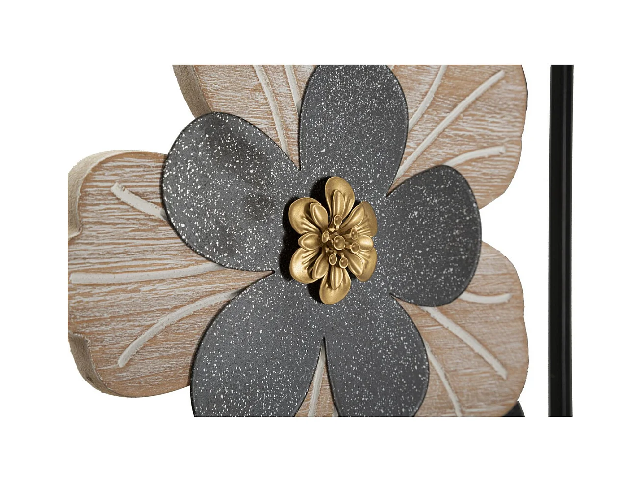 Metalowa Dekoracja 3D Kwiaty 50, Czarny, 27x2,5x70 cm, Epikasa