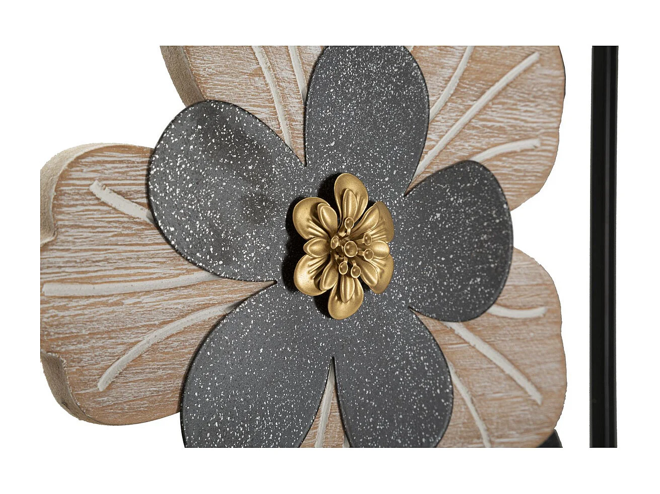 Metalowa Dekoracja 3D Kwiaty 50, Czarny, 27x2,5x70 cm, Seven Design