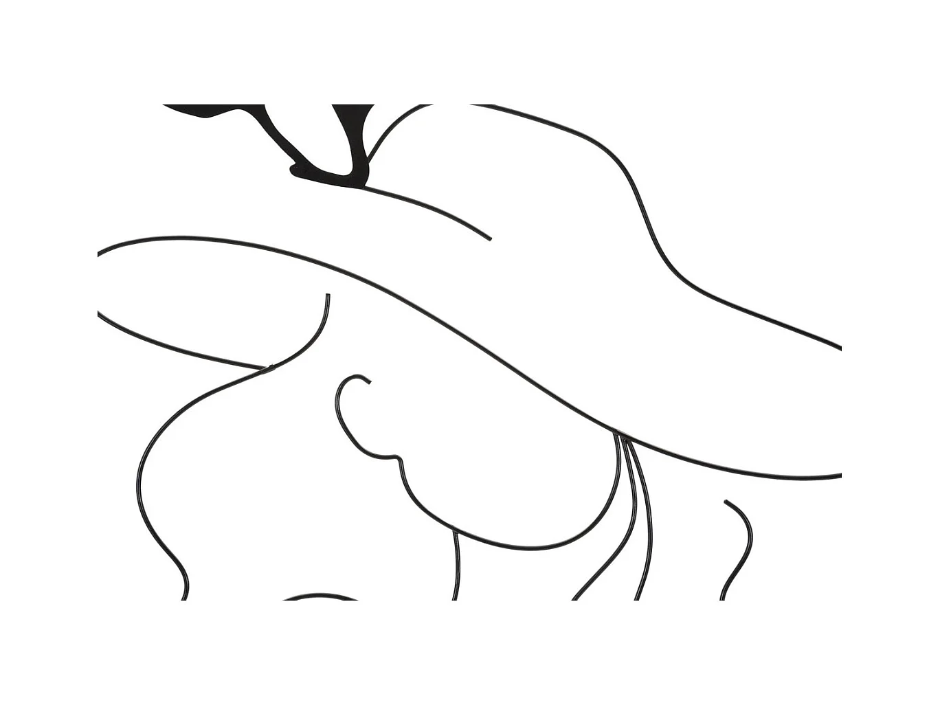 Decorazione in Metallo Viso 3, Nero, 60x1x80 cm, Epikasa