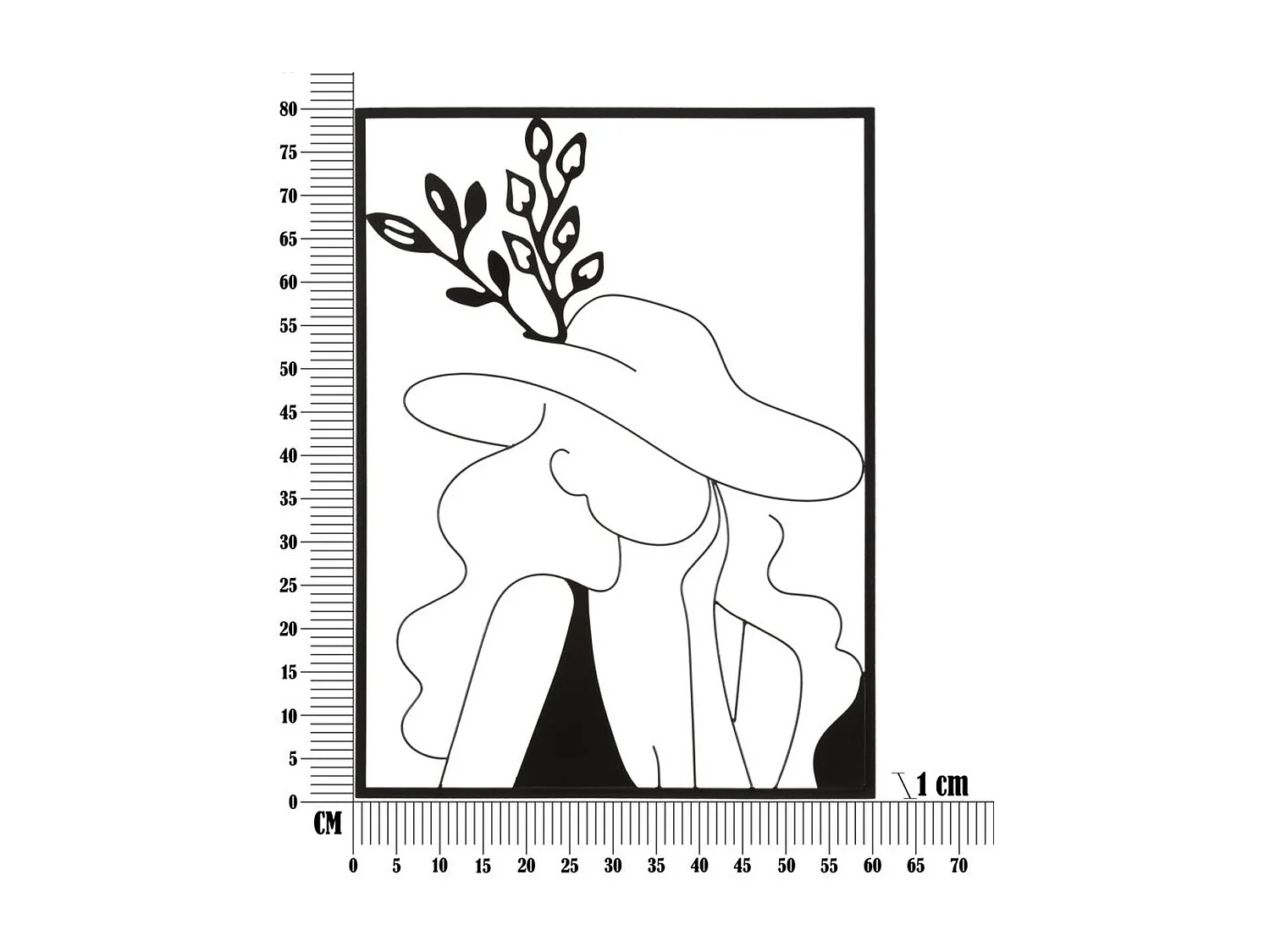 Decorazione in Metallo Viso 3, Nero, 60x1x80 cm, Epikasa
