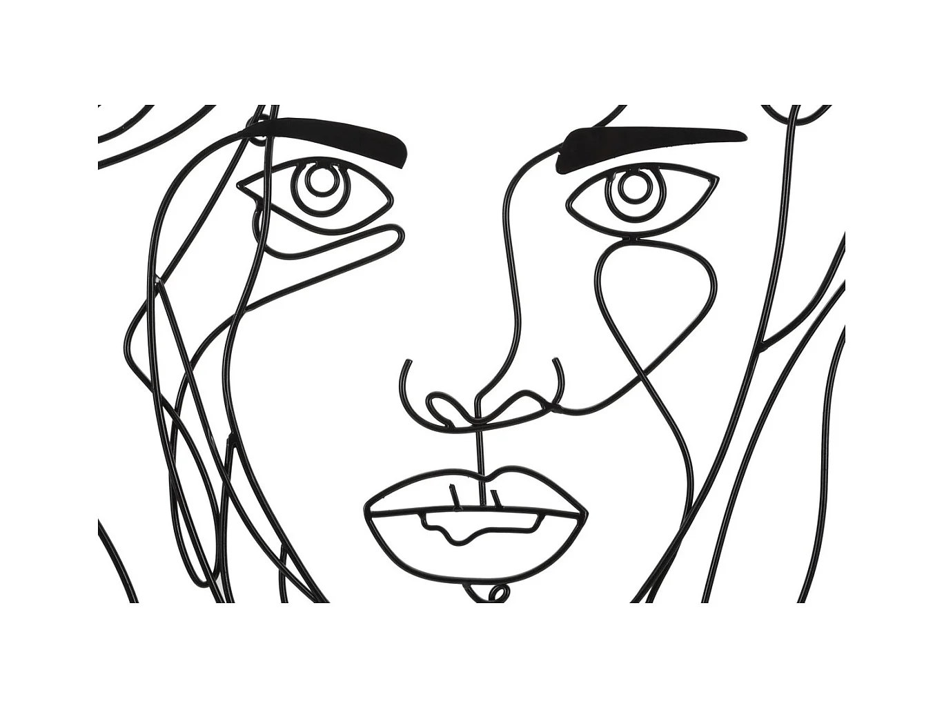 Dekoracja Metalowa Twarz 4, Czarny, 57,5x1,3x80 cm, Epikasa