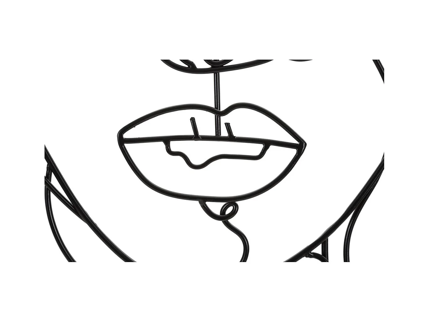 Dekoracja Metalowa Twarz 4, Czarny, 57,5x1,3x80 cm, Epikasa