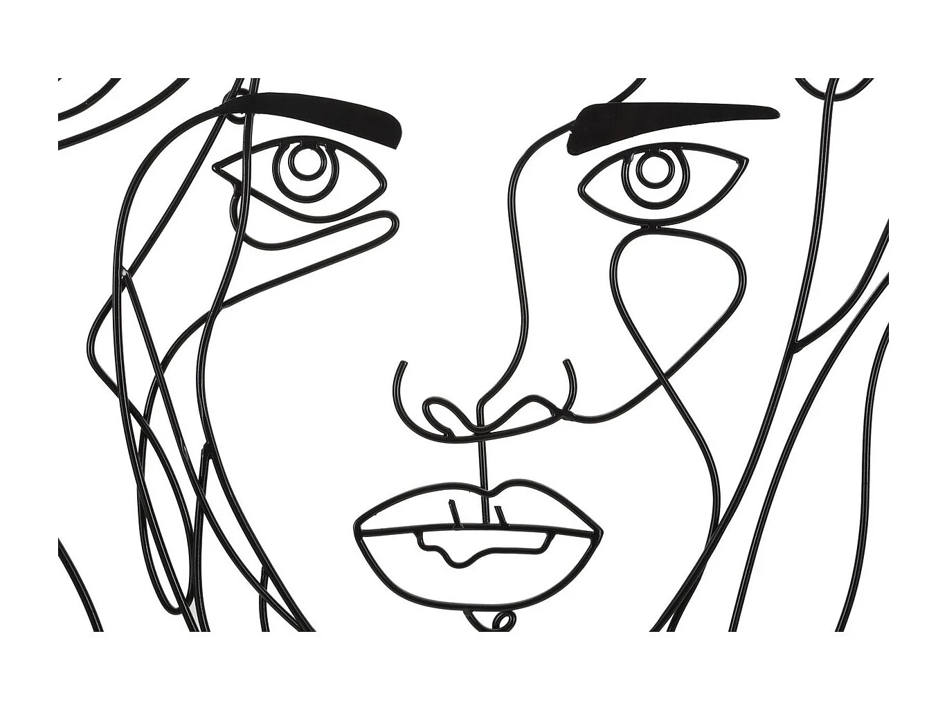 Décoration en Métal Visage 4, Noir, 57,5x1,3x80 cm, Seven Design