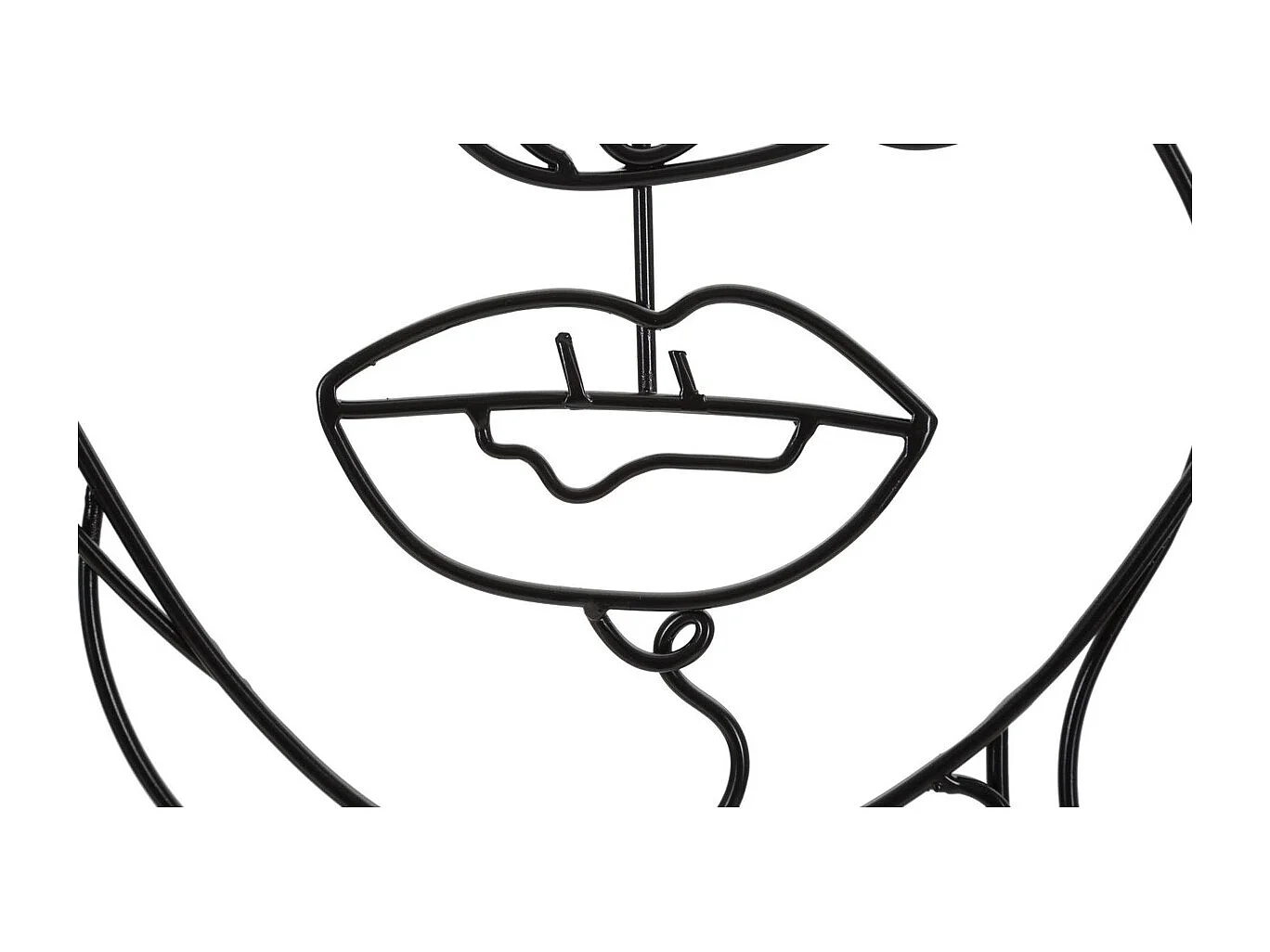 Décoration en Métal Visage 4, Noir, 57,5x1,3x80 cm, Seven Design