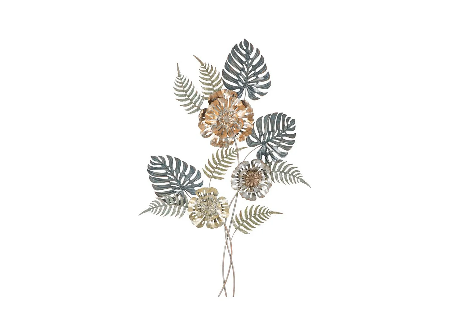 Metalowa Dekoracja 3D Liść 19, Wielokolorowy, 66x4x98 cm, Epikasa