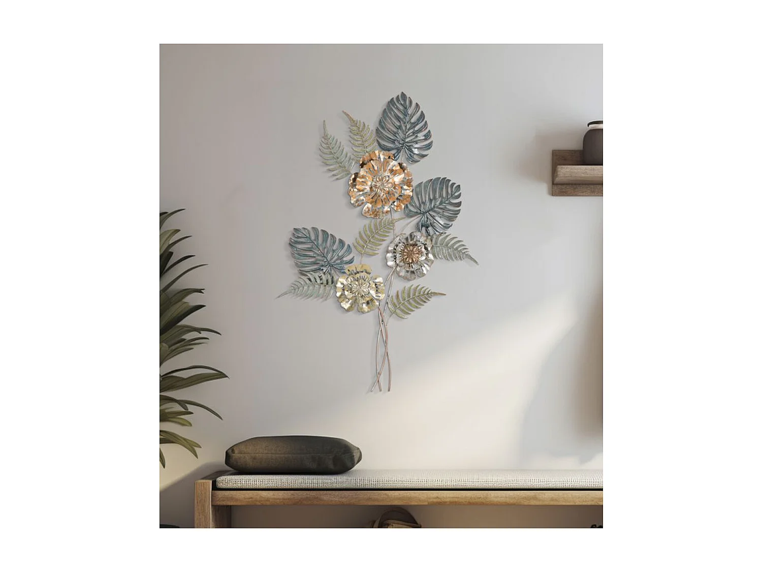 Décoration 3D en Métal Feuille 19, Multicouleur, 66x4x98 cm, Seven Design