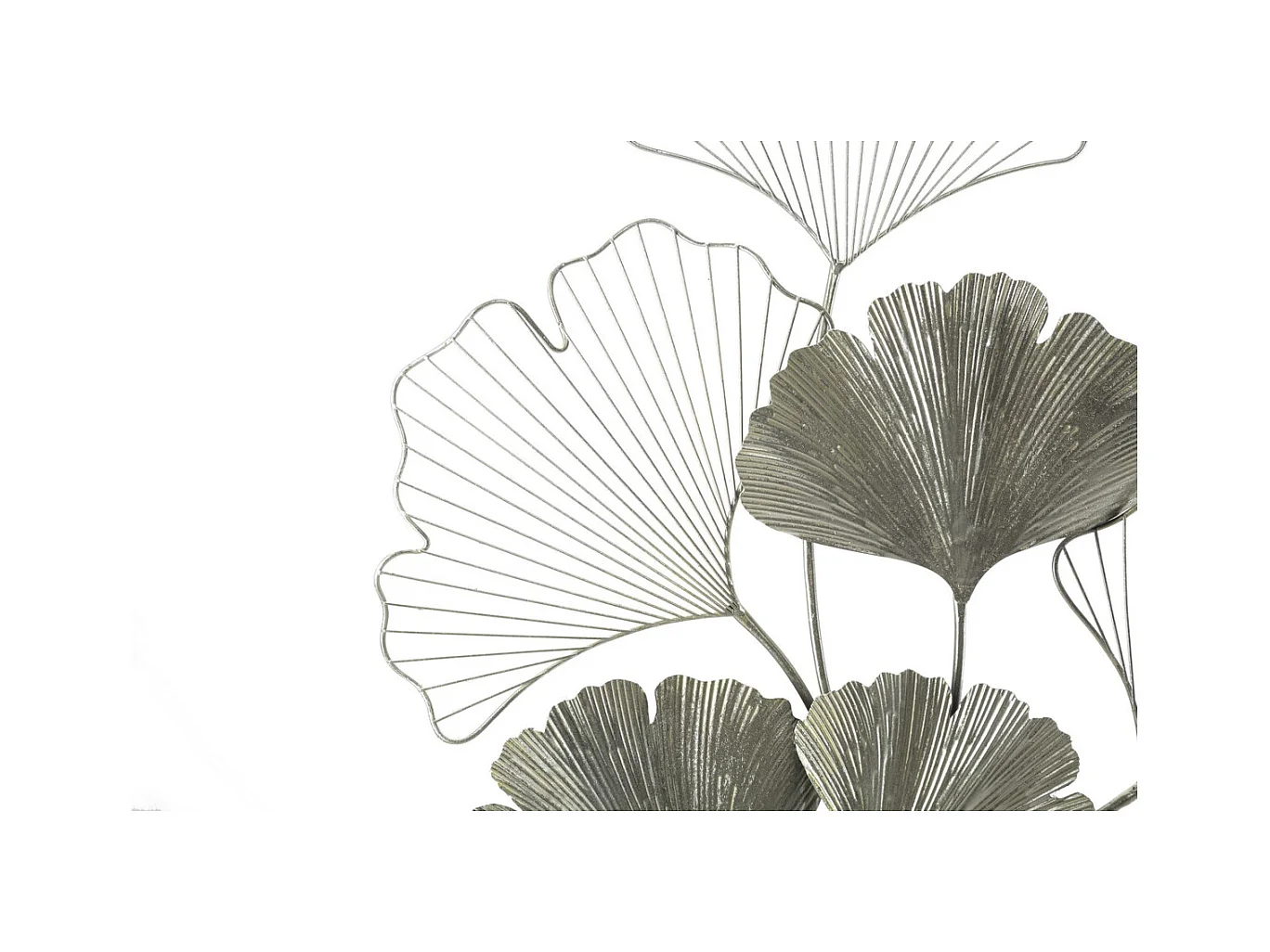 Metalowa Dekoracja 3D Liść 47, Srebrny, 62x4x86 cm, Epikasa