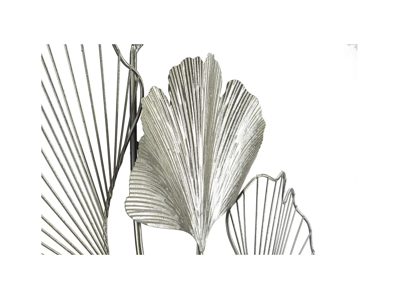 Metalowa Dekoracja 3D Liść 47, Srebrny, 62x4x86 cm, Epikasa