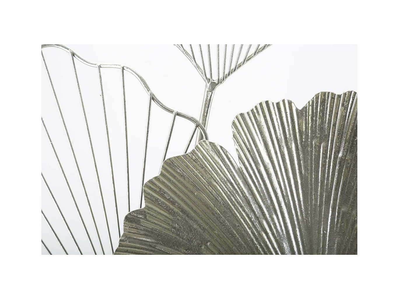 Metalowa Dekoracja 3D Liść 47, Srebrny, 62x4x86 cm, Epikasa