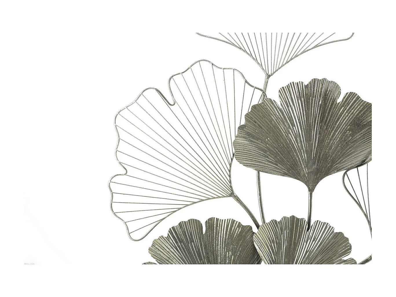 Décoration 3D en Métal Feuille 47, Argent, 62x4x86 cm, Seven Design