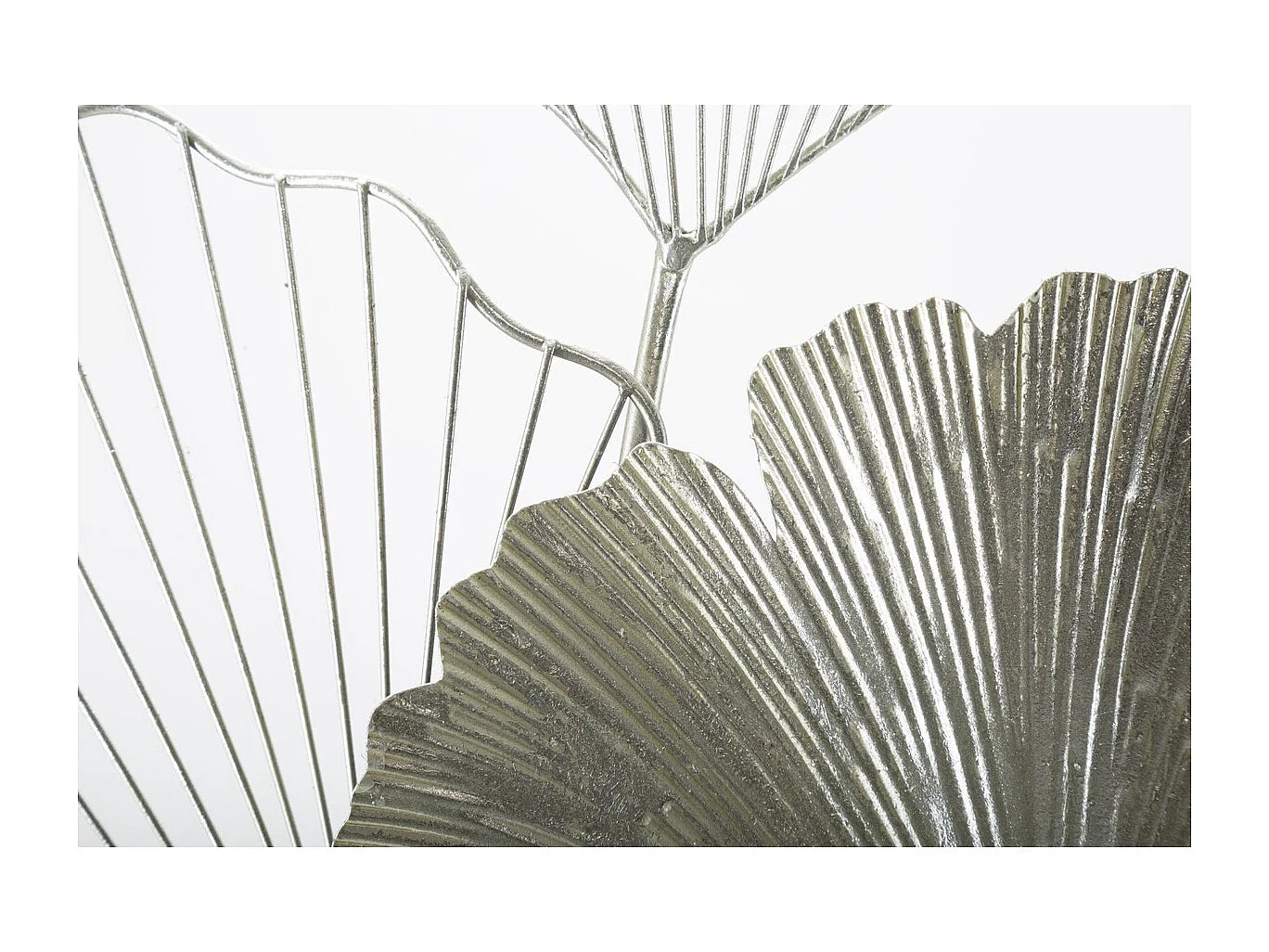 Décoration 3D en Métal Feuille 47, Argent, 62x4x86 cm, Seven Design