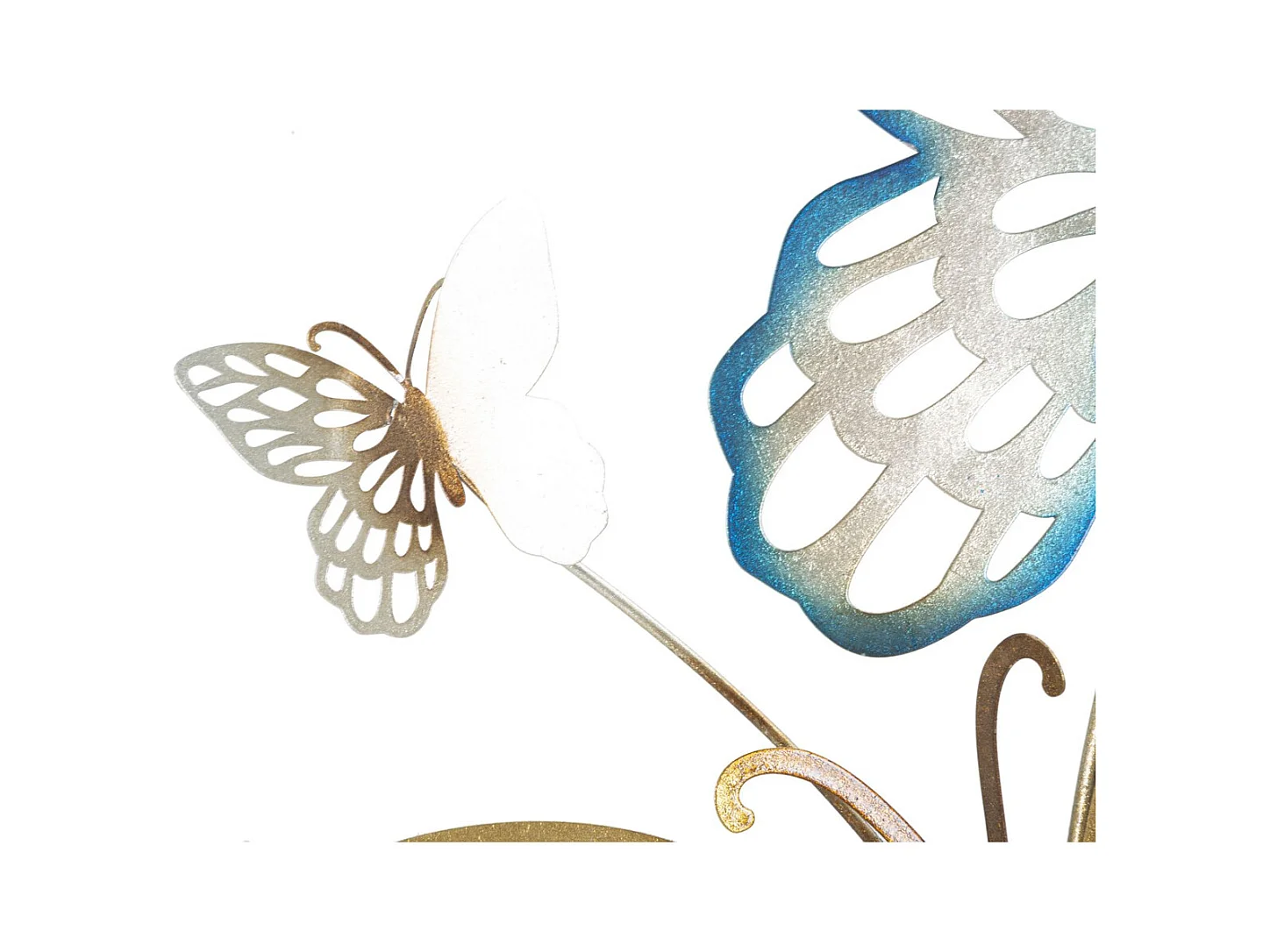 3D Metalen Decoratie Vlinder 12, Veelkleurig, 59,5x4x115 cm, Epikasa