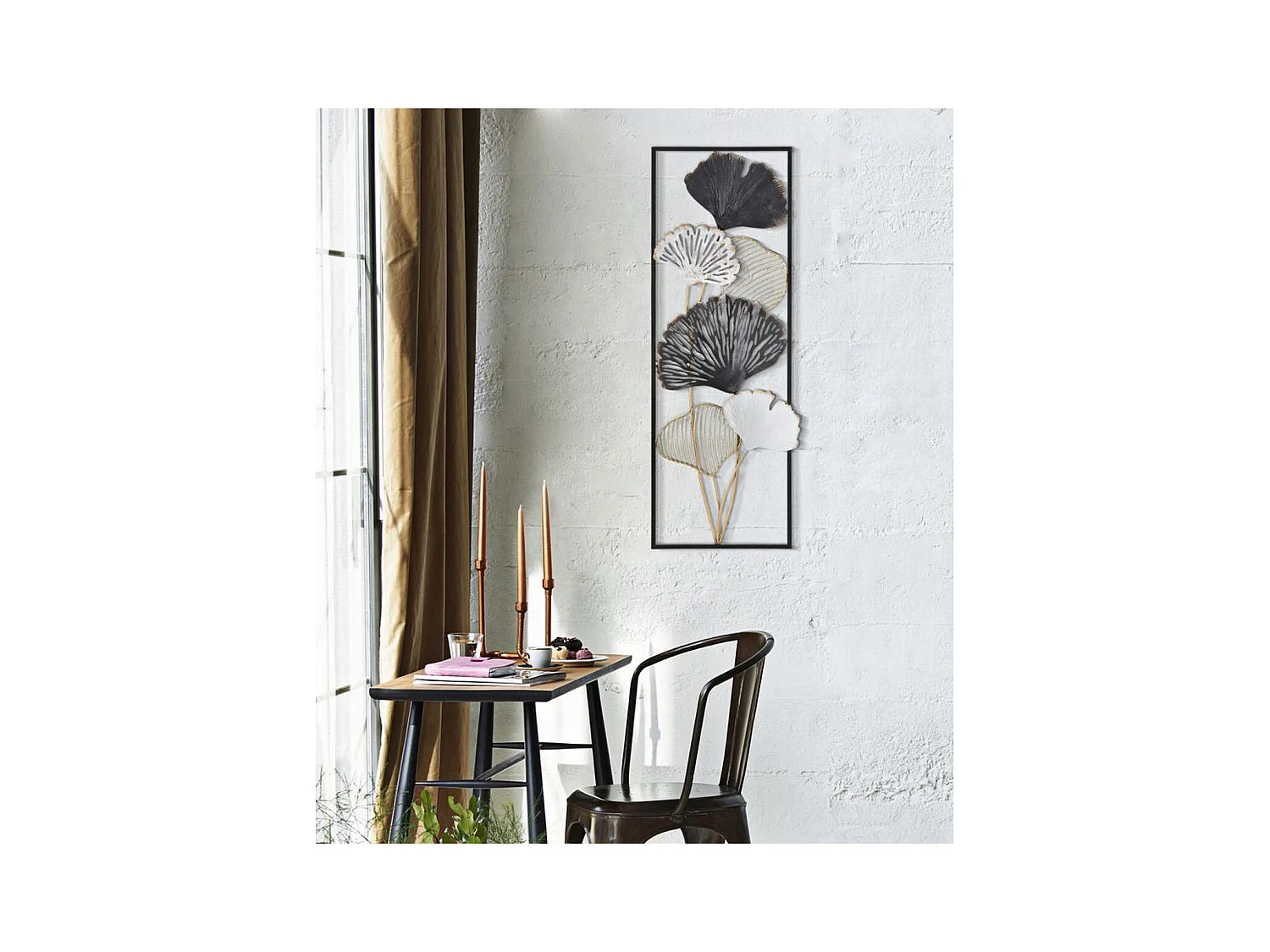 3D Metalen Decoratie Blad 35, Veelkleurig, 31x3,5x90 cm, Epikasa