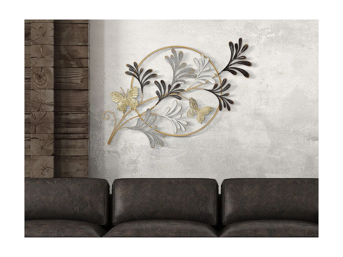 Decorazione in Metallo 3D Fiori 36, Multicolore, 50,2x5,1x92 cm, Seven Design