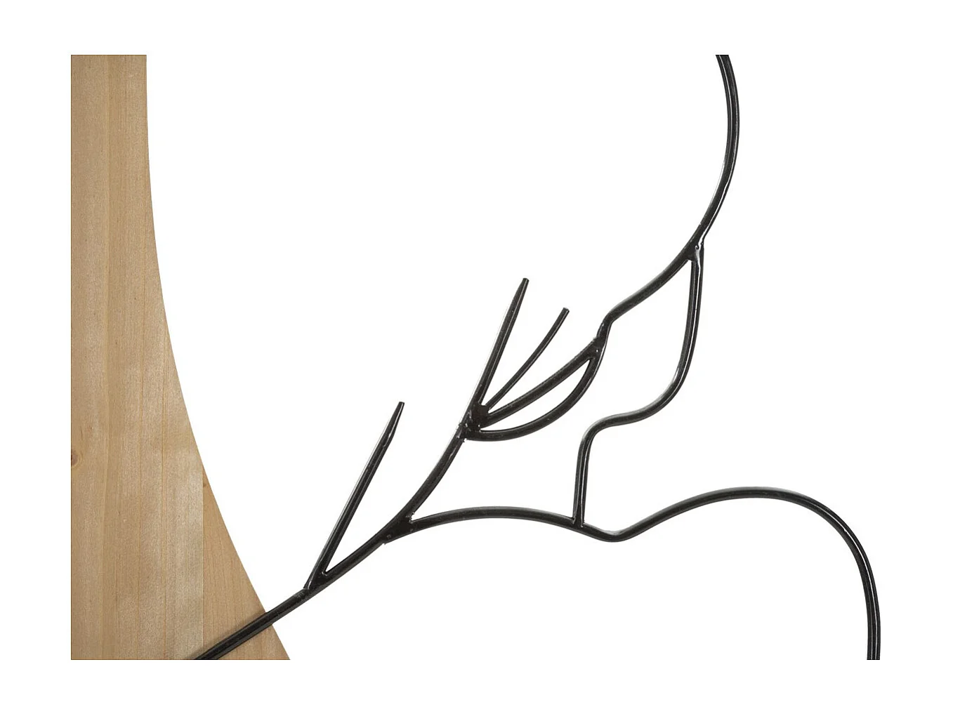 Dekoracja z Metalu i Drewna Kobieta, Brązowy, 60x2x90 cm, Seven Design