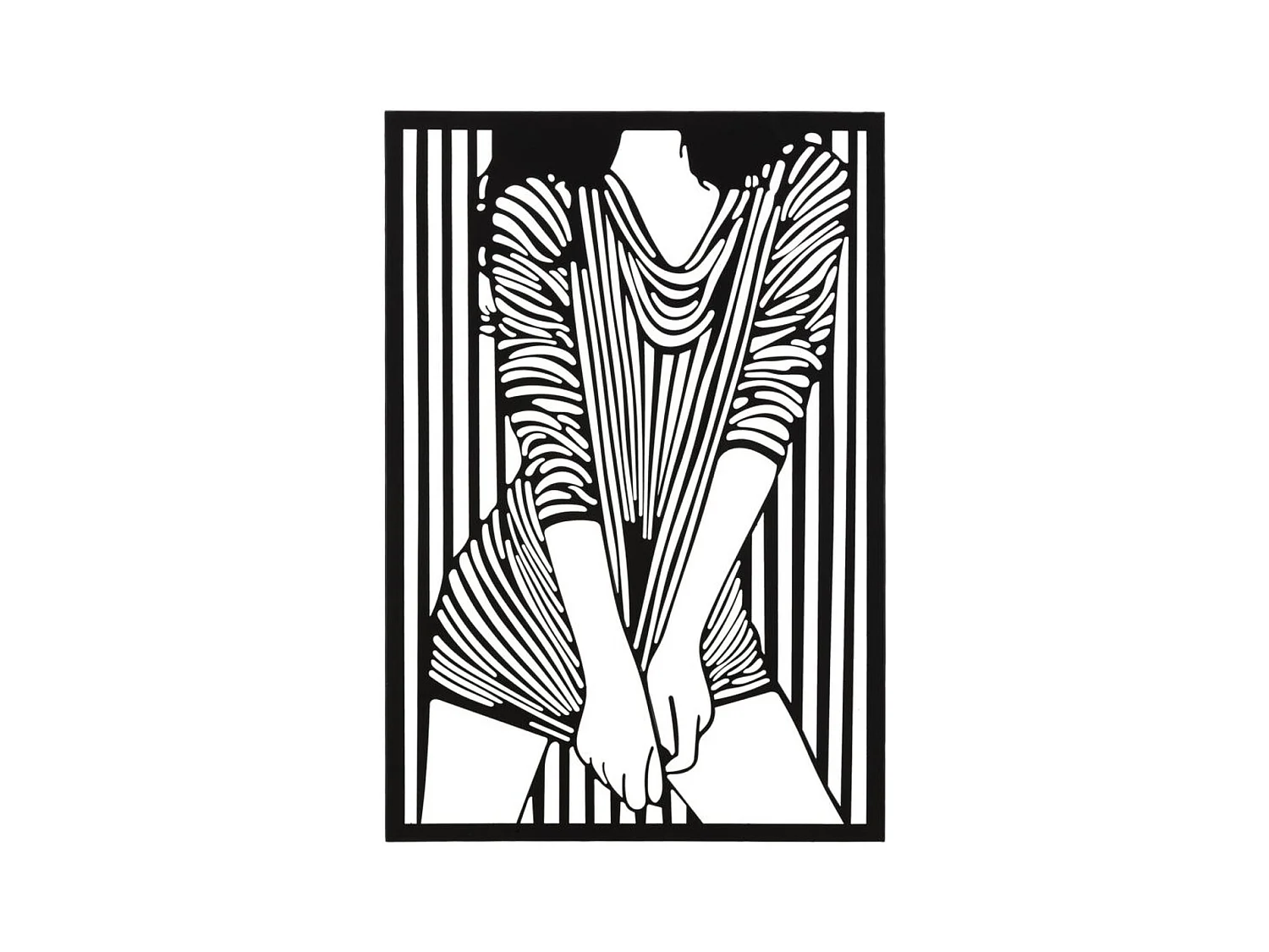 Dekoracja Metalowa Ciała 2, Czarny, 40x1,3x60 cm, Epikasa