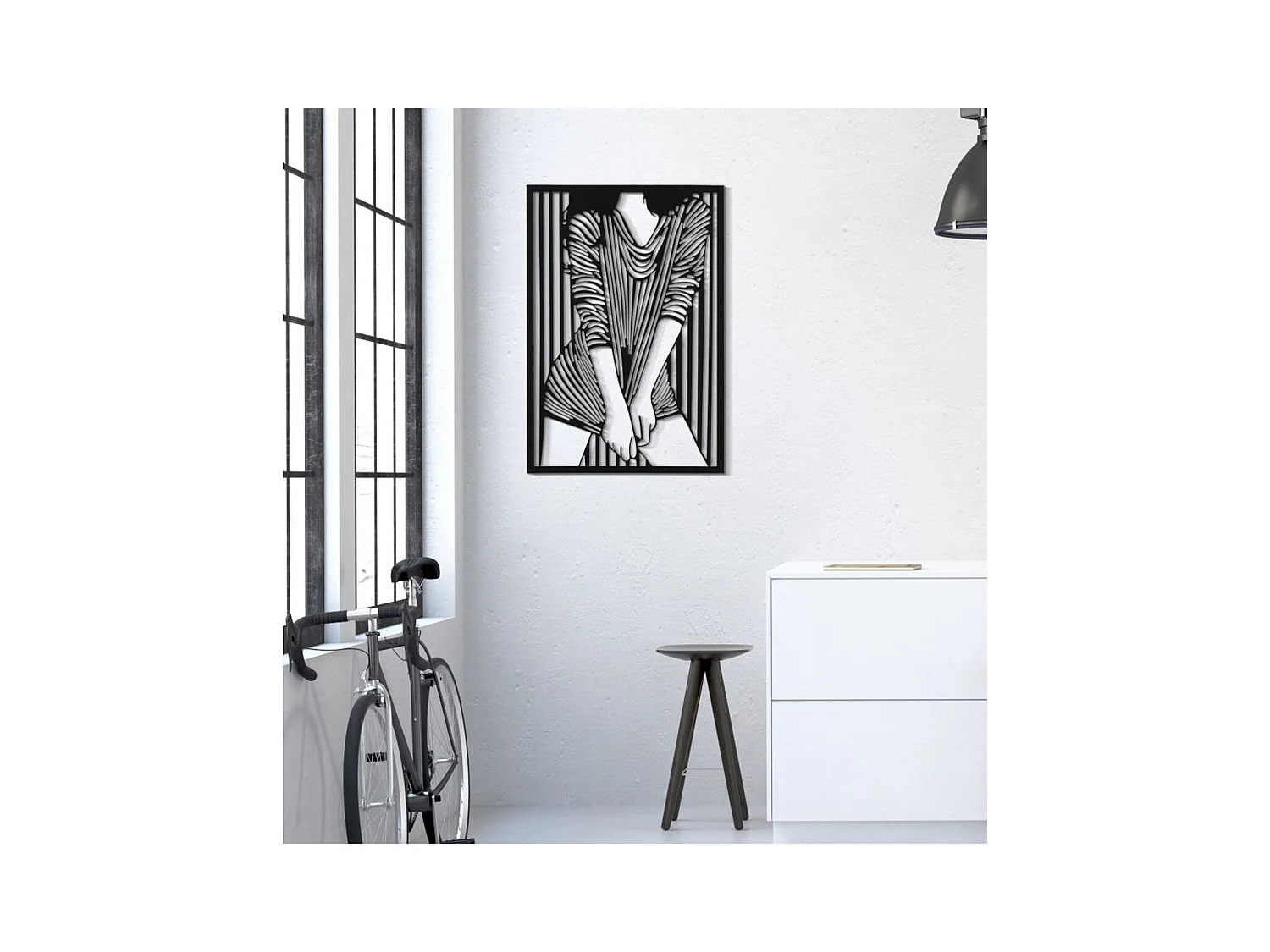 Dekoracja Metalowa Ciała 2, Czarny, 40x1,3x60 cm, Epikasa