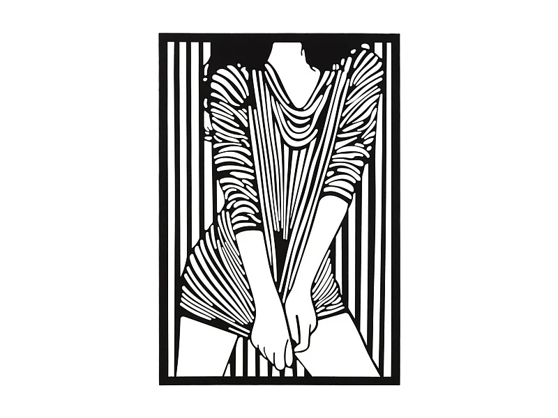 Dekoracja Metalowa Ciała 2, Czarny, 40x1,3x60 cm, Seven Design