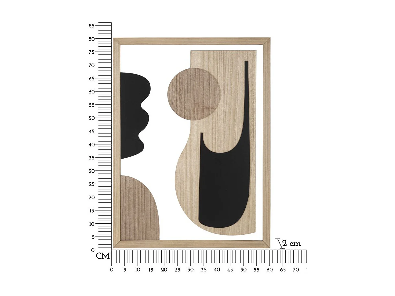Dekoracja z Metalu i Drewna Geometryczny 7, Wielokolorowy, 60x2x80 cm, Epikasa