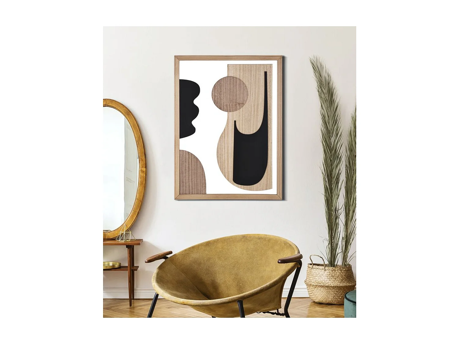 Décoration en Métal et Bois Géométrique 7, Multicouleur, 60x2x80 cm, Seven Design