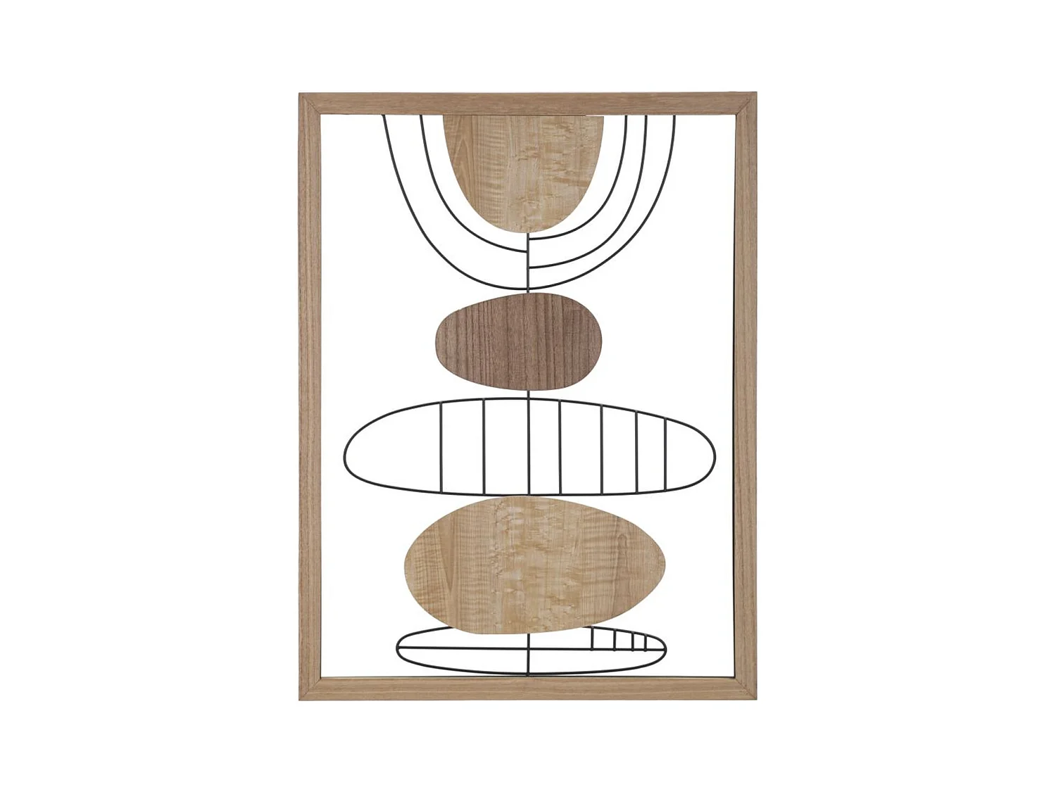 Dekoracja z Metalu i Drewna Geometryczny 8, Wielokolorowy, 60x2x80 cm, Epikasa