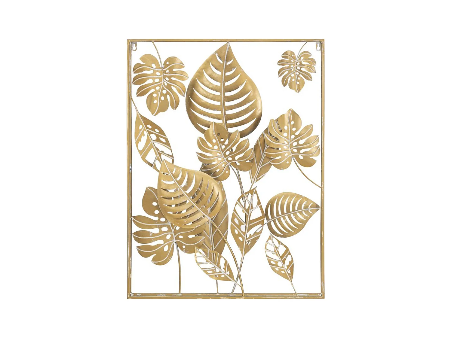 Décoration 3D en Métal Feuille 20, Or, 60x6,5x80 cm, Epikasa