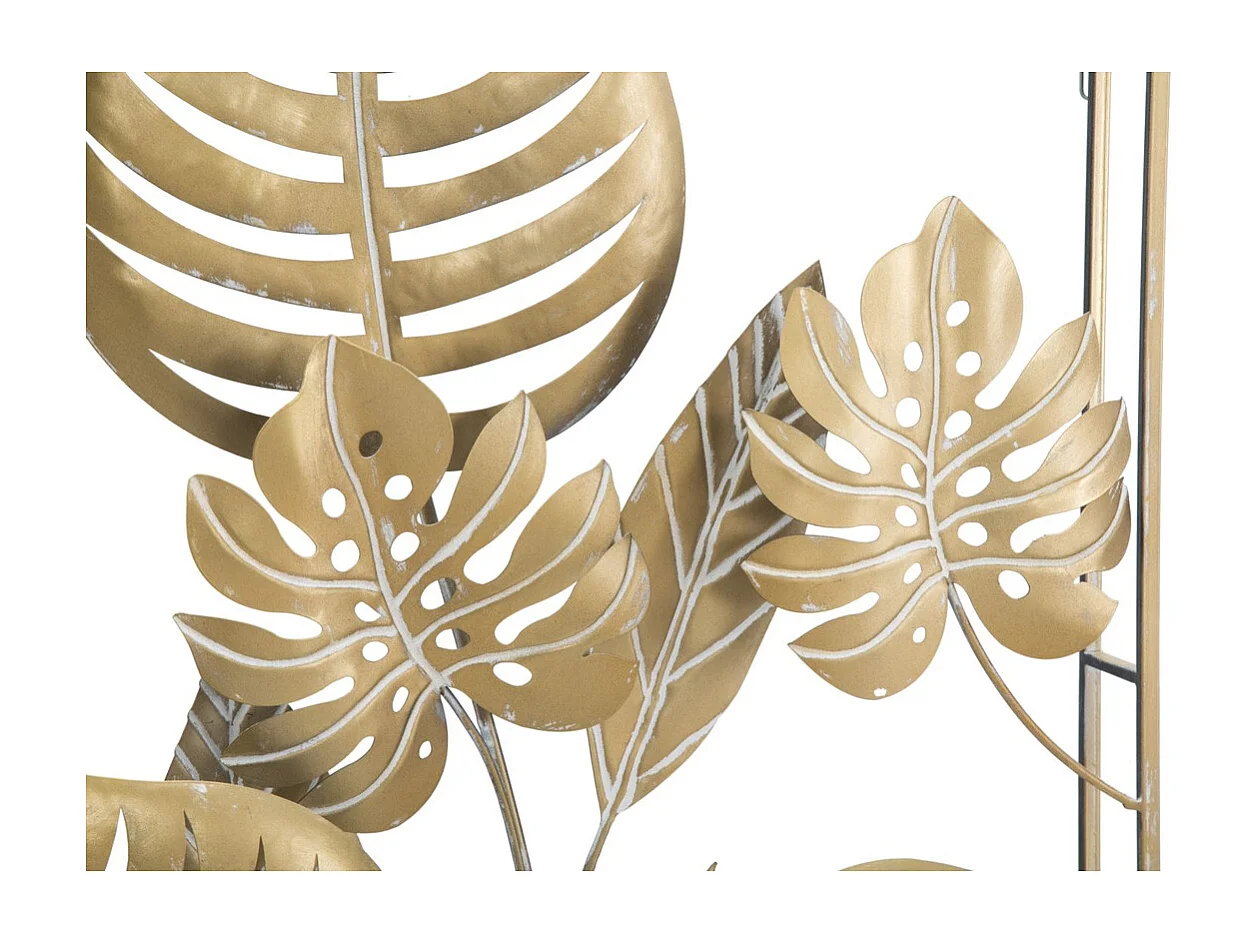 Décoration 3D en Métal Feuille 20, Or, 60x6,5x80 cm, Seven Design