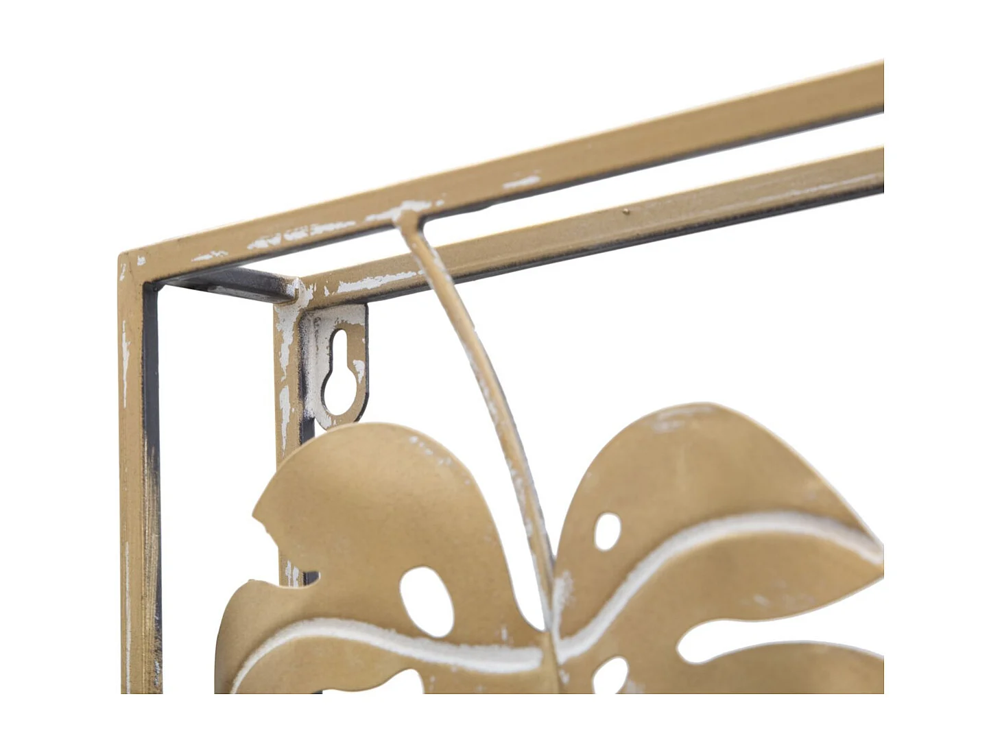 Décoration 3D en Métal Feuille 20, Or, 60x6,5x80 cm, Seven Design