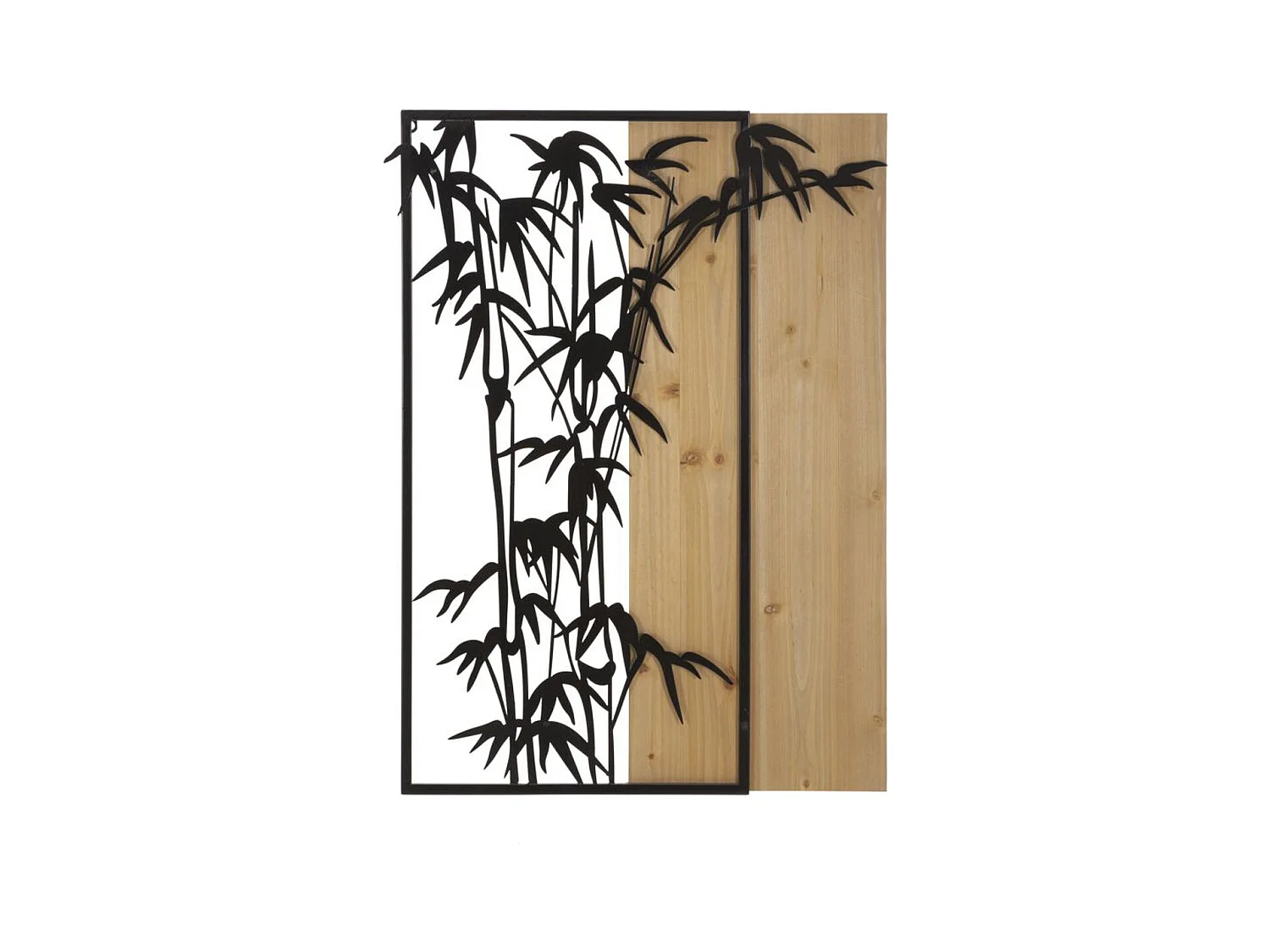 Dekoracja z Metalu i Drewna Bambus, Brązowy, 58x2x80 cm, Epikasa