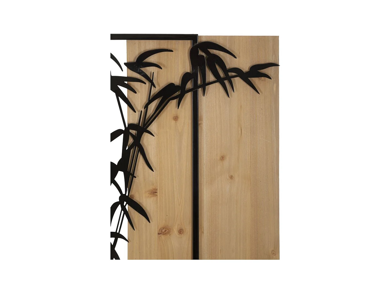 Dekoracja z Metalu i Drewna Bambus, Brązowy, 58x2x80 cm, Epikasa