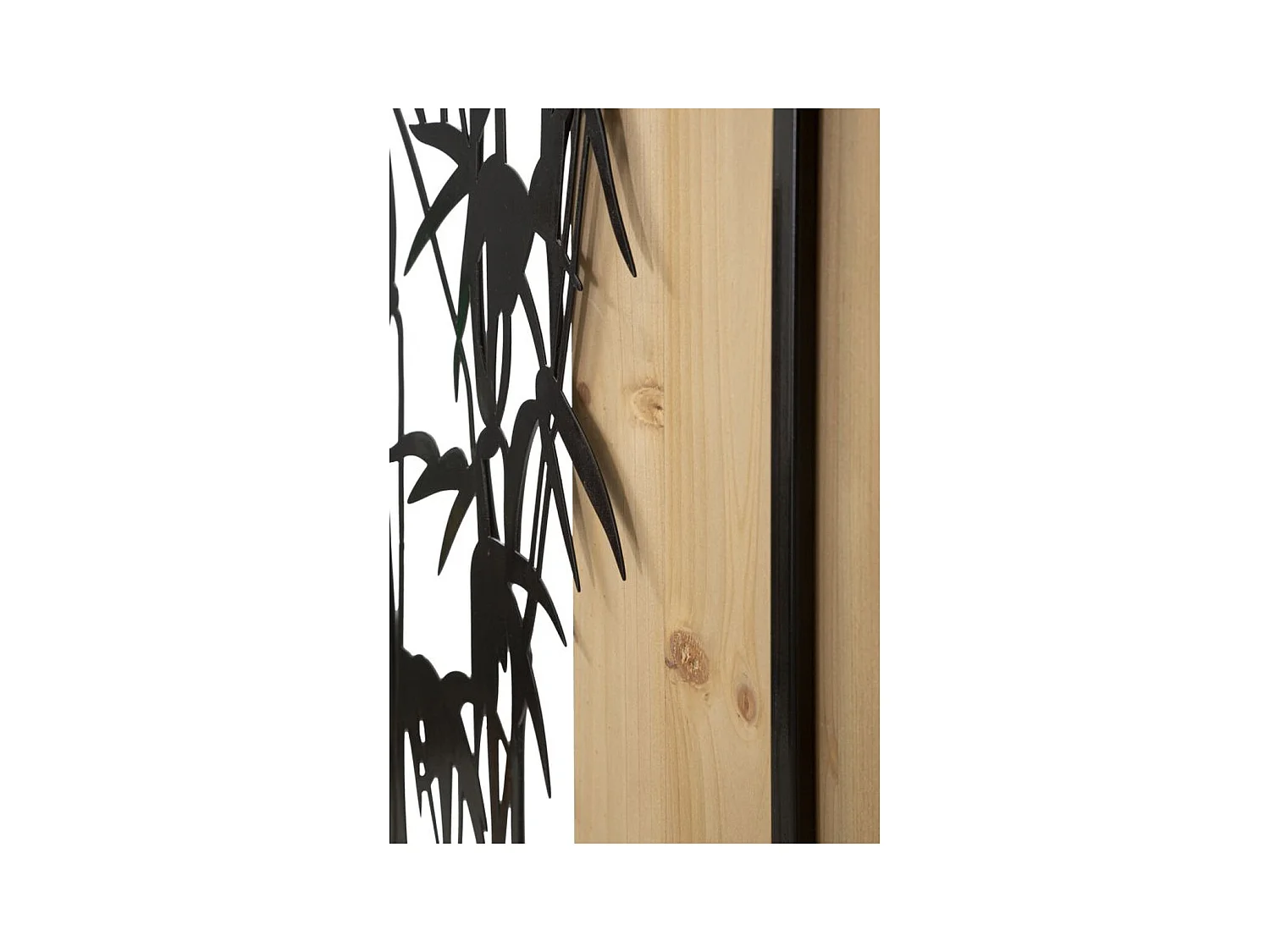 Dekoracja z Metalu i Drewna Bambus, Brązowy, 58x2x80 cm, Epikasa