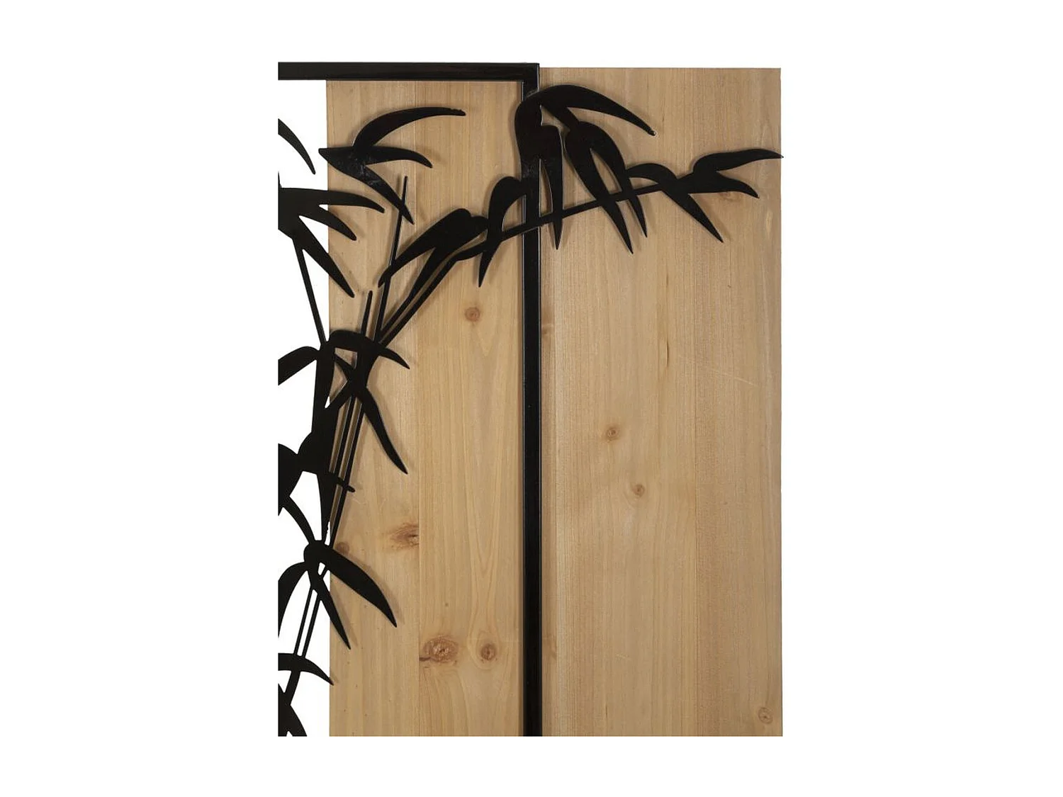 Décoration en Métal et Bois Bambou, Marron, 58x2x80 cm, Seven Design