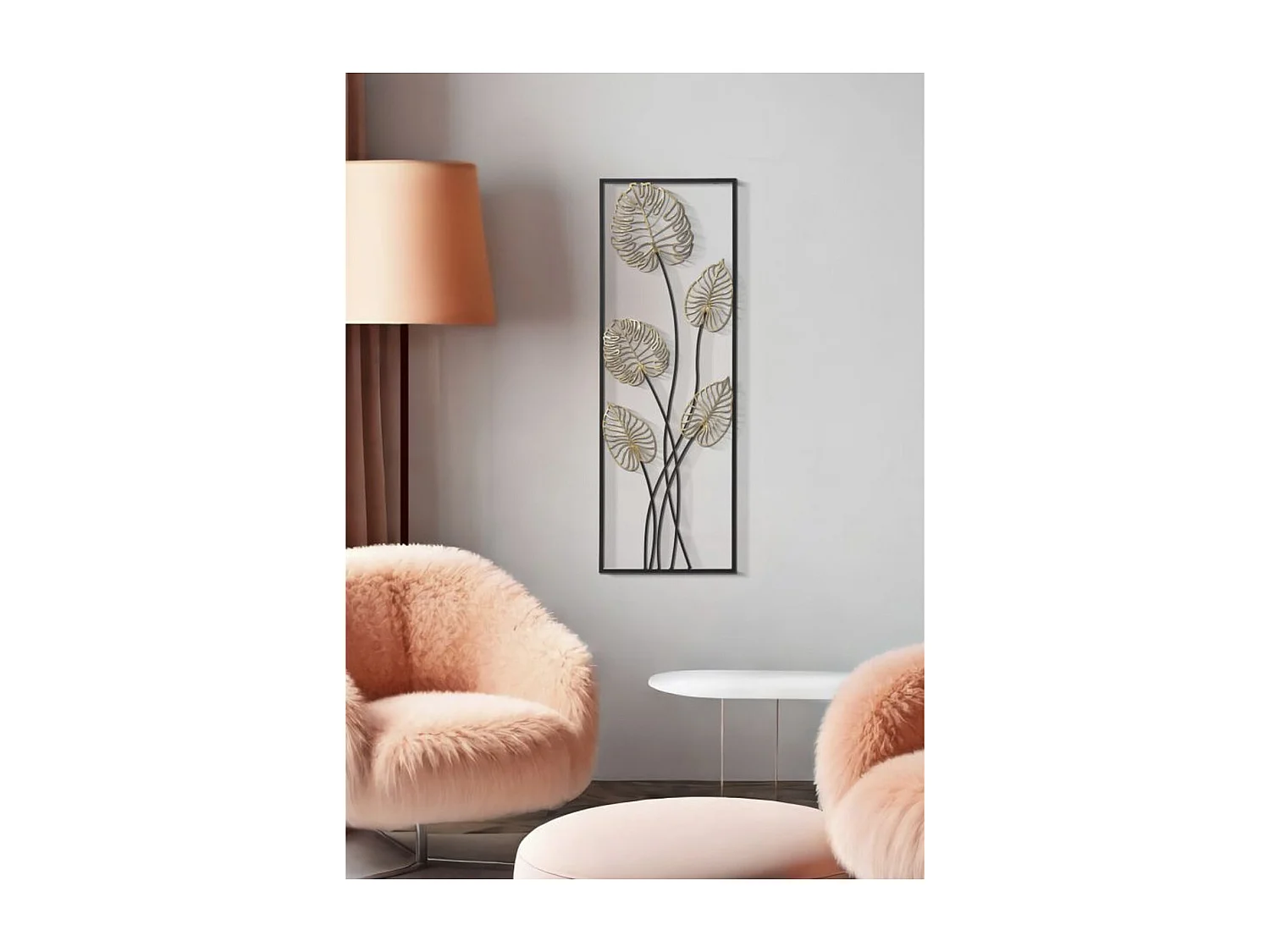 3D Metalen Decoratie Blad 43, Veelkleurig, 31x2,5x90 cm, Epikasa