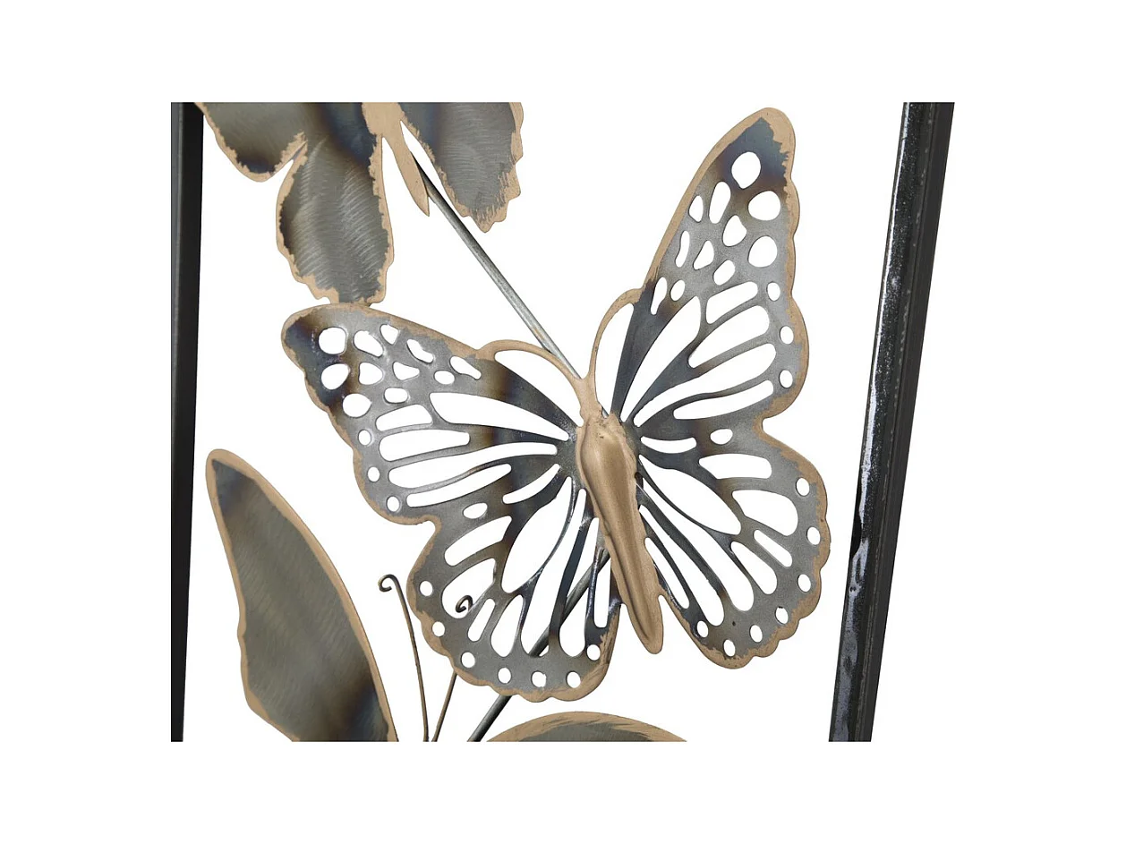 Décoration 3D en Métal Papillon 10, Noir, 31x2,5x90 cm, Seven Design