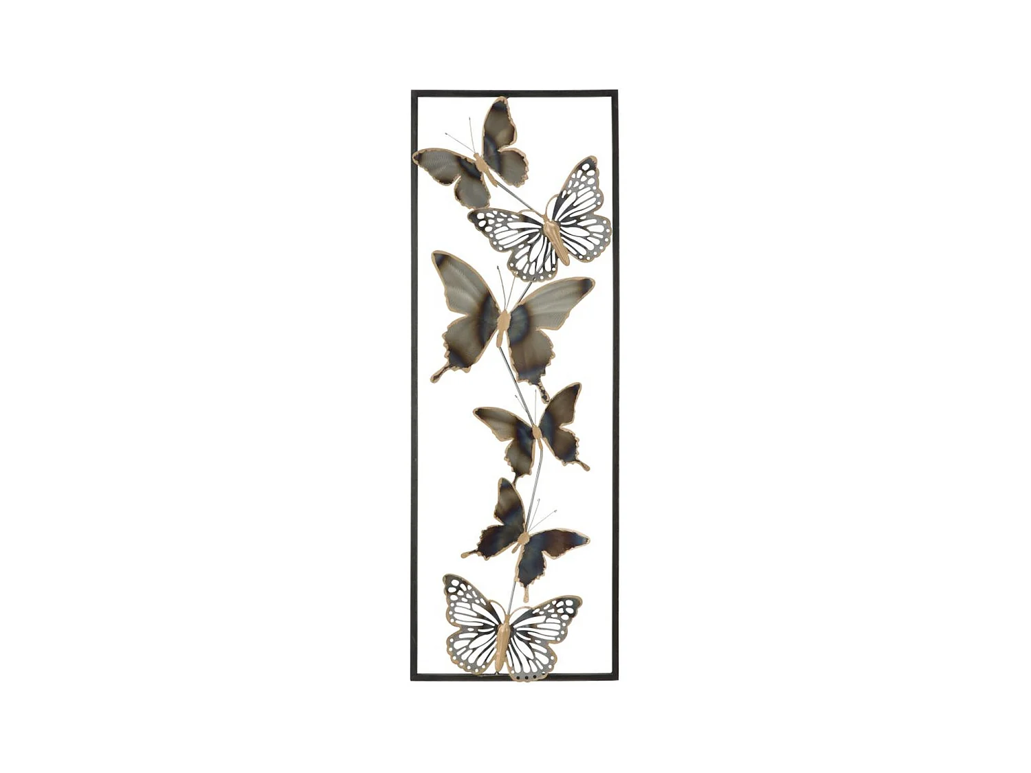 Décoration 3D en Métal Papillon 10, Noir, 31x2,5x90 cm, Epikasa