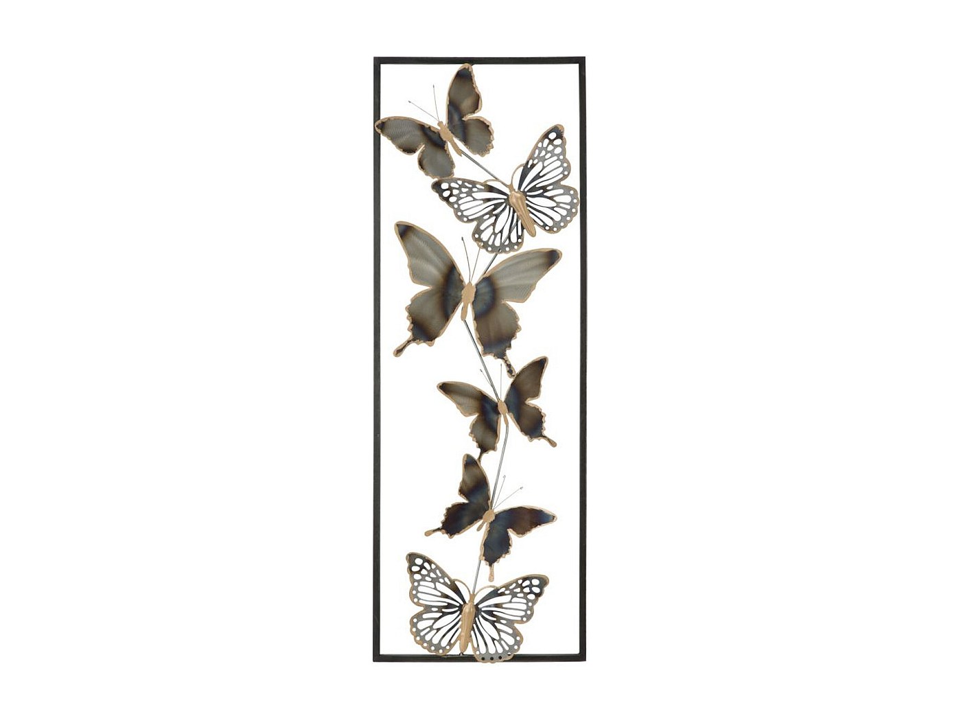 Set 3 Decorazioni Da Parete In Metallo A Forma Di Farfalla Per Esterno, Sculture Colorate Fatte A Mano Per Giardino, Patio, Recinzione, Colore Sfumato - 2