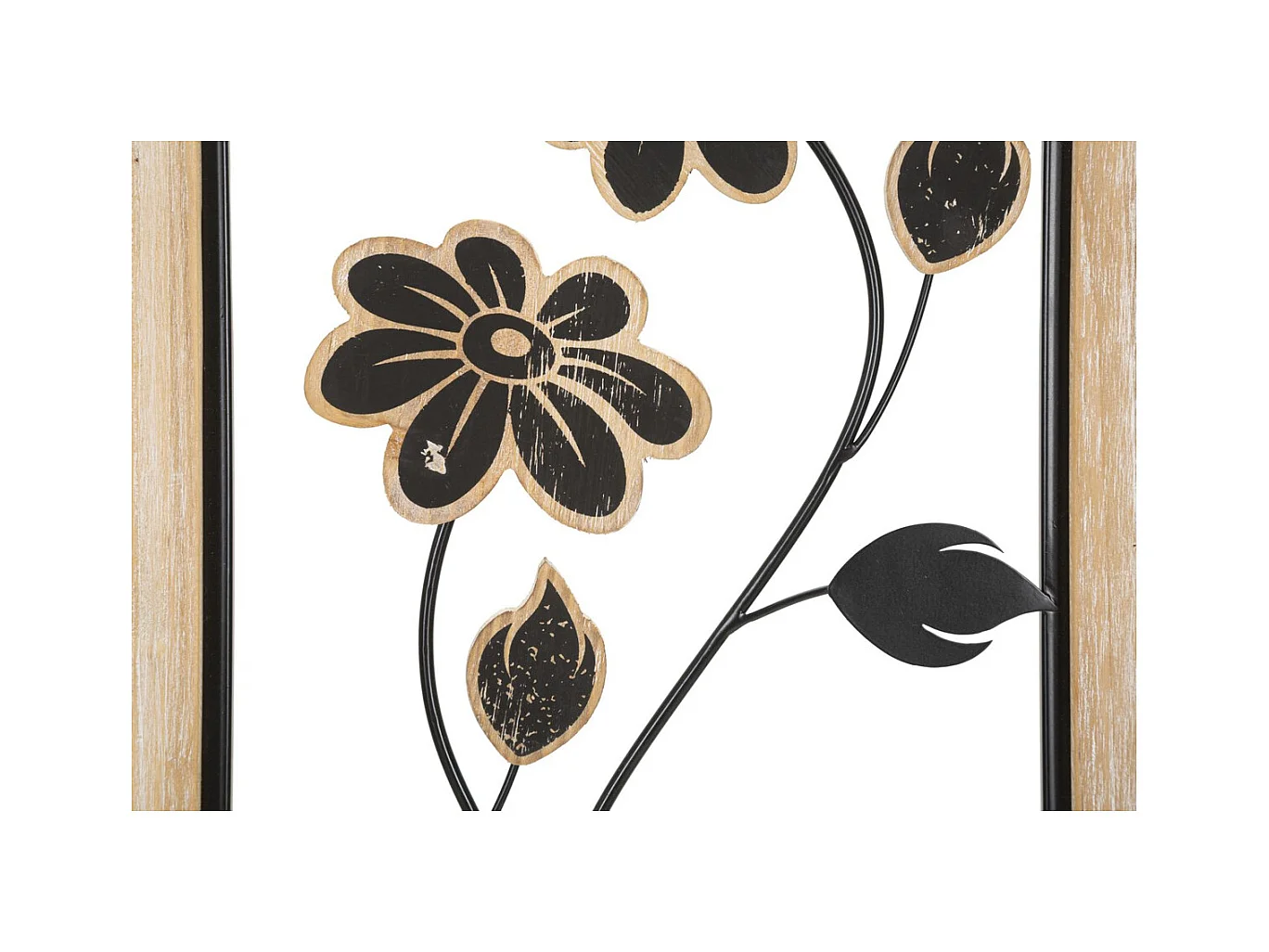 Metalowa Dekoracja 3D Kwiaty 45, Brązowy, 30x2,5x60 cm, Epikasa