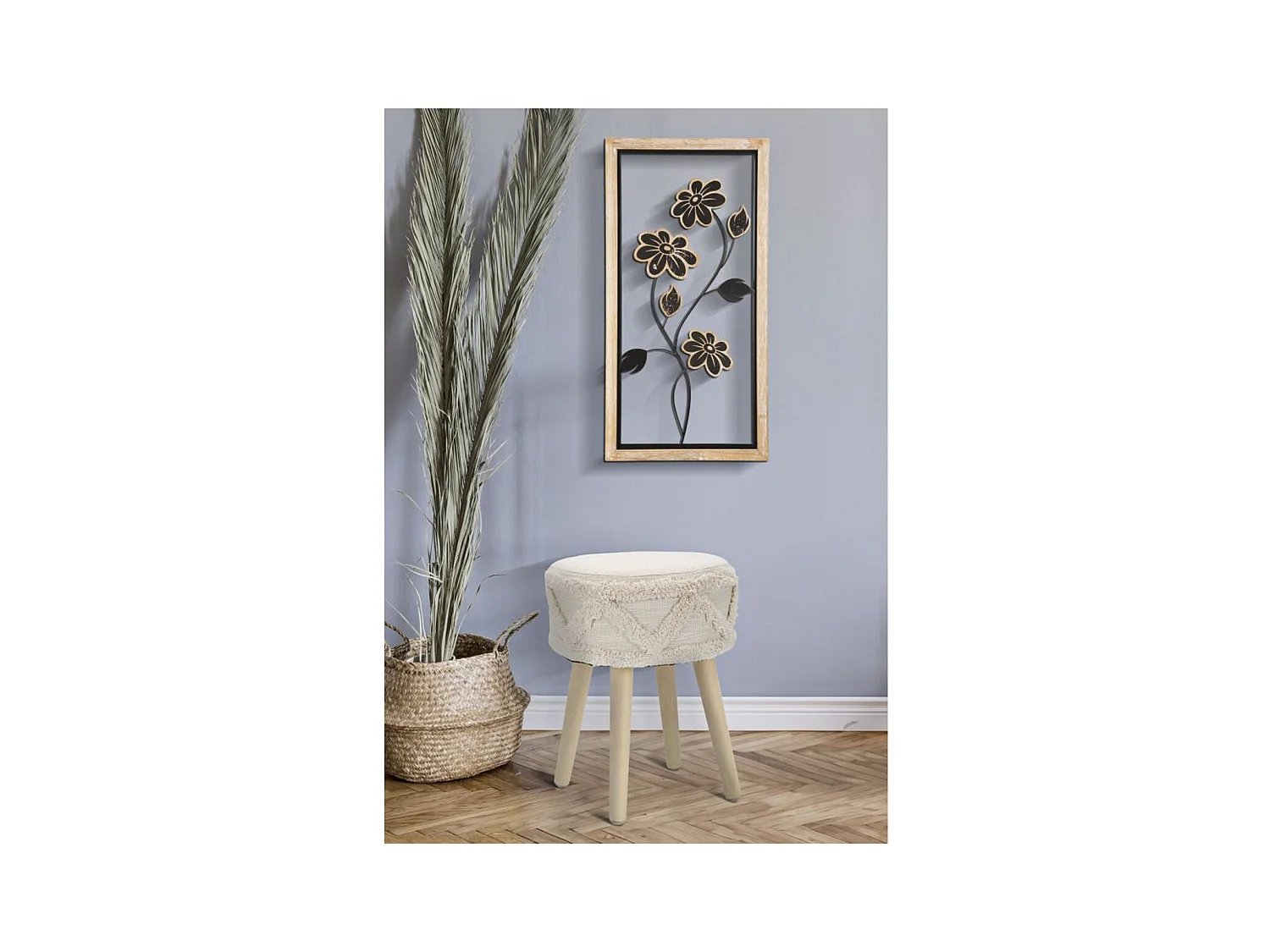 Metalowa Dekoracja 3D Kwiaty 45, Brązowy, 30x2,5x60 cm, Epikasa